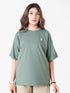 LEERA Gray Teal Oversized Cotton Tee